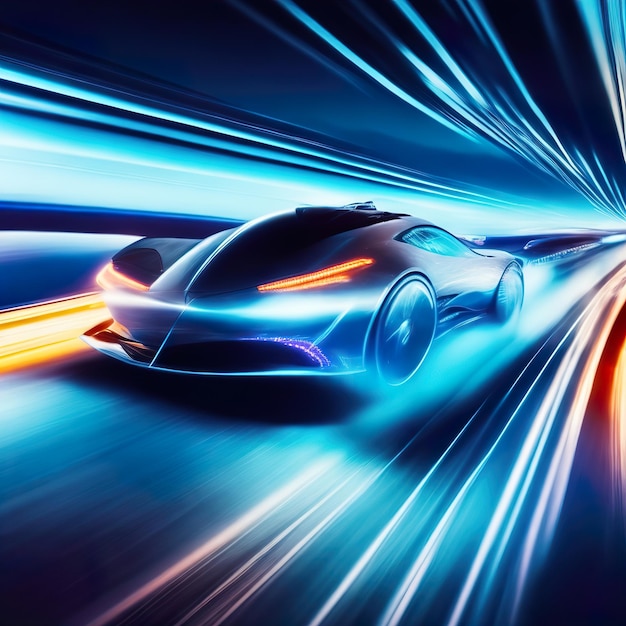 Supercar illuminata al neon