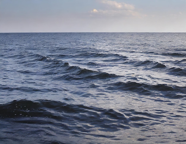 Superficie dell'acqua con onde e schiuma sulla superficie dell'acqua del mare