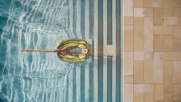 Superficie dell'acqua della piscina astratta e sfondo con riflessione della luce solare