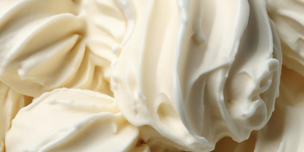 Superficie generativa di gelato alla vaniglia AI close-up consistenza di gelato bianco come sfondo