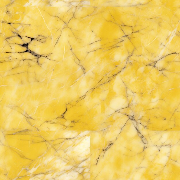 superficie marmorea decorata con uno sfondo giallo e un uccello nero generativo ai