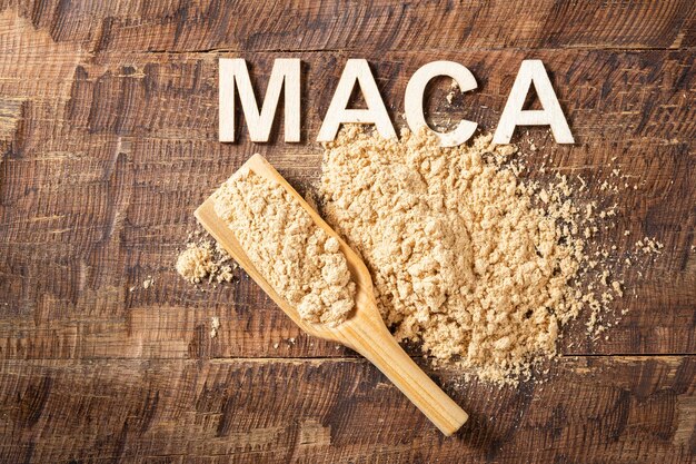 Superfood in polvere di Maca disidratata del Sud America