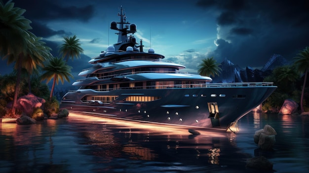 Superyacht di notte