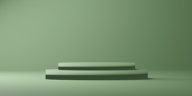 Supporto per podio per prodotti cosmetici su un rendering di scena 3d con sfondo color pastello alla menta
