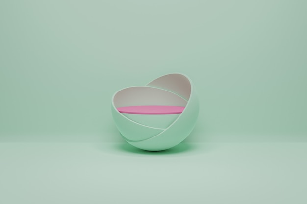Supporto verde chiaro e rosa con sfondo verde chiaro per la presentazione del prodotto