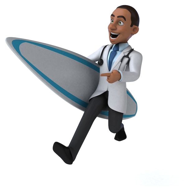 Surf medico divertente del fumetto 3D