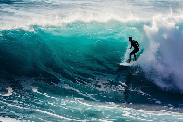 Surf sull'oceano Surf su un oceano blu generato dall'AI