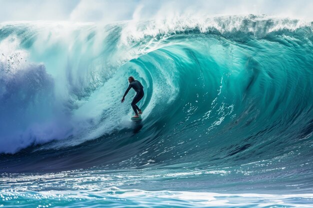 Surf sull'oceano Surf su un oceano blu generato dall'AI