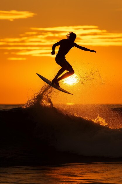 Surfista che cavalca le onde nell'oceano