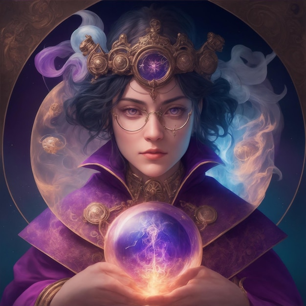 Surreal Alchemist Un personaggio femminile ritratto di un maestro alchimista