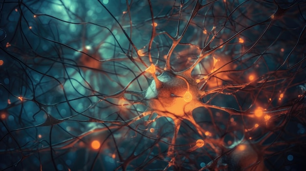Surreal Dream Neurons Una rappresentazione ravvicinata all'interno del cervello