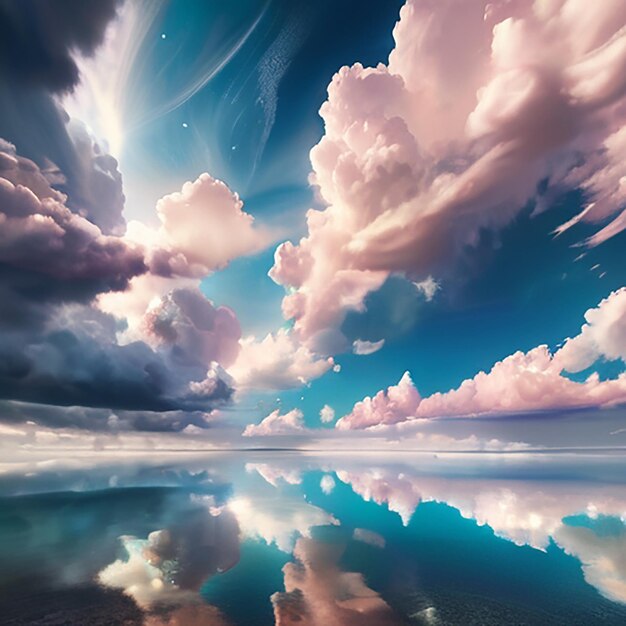 Surreal Dreamy Cloudscape per lo sfondo con AI generativa