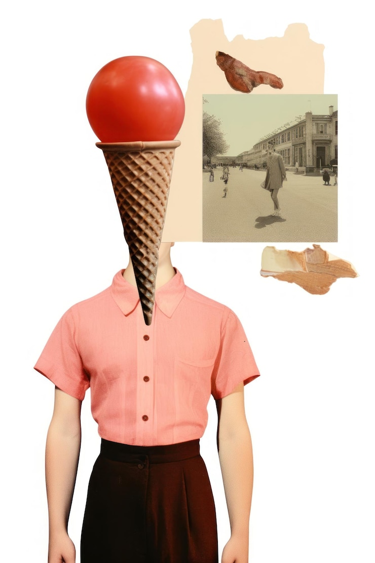 Photo surreal vintage ice cream collage