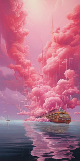 Surrealismo in rosa Gusty Russia Inlet Serenity Collezione di opere d'arte