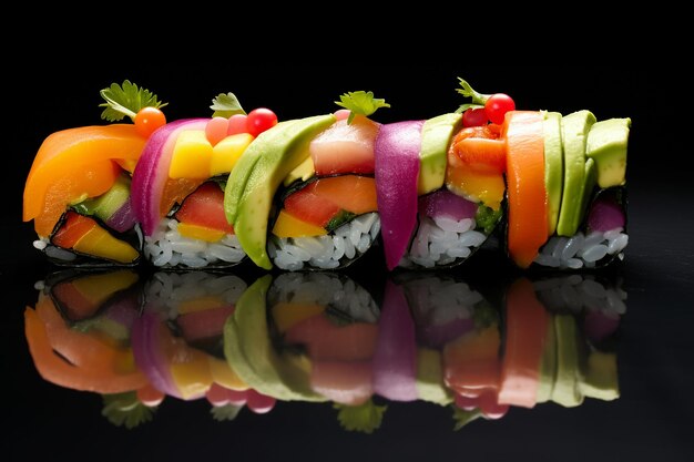 Sushi a base di verdure arcobaleno