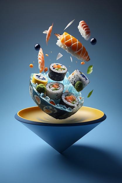 Sushi che levita dall'arco di Sansui