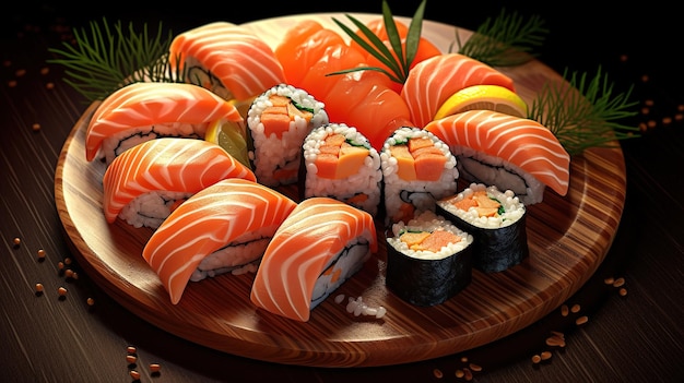 Sushi di salmone fresco e delizioso