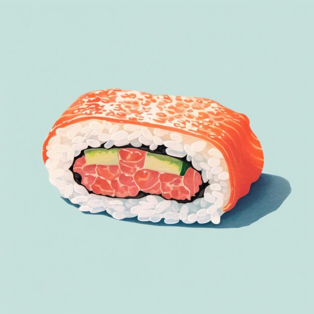 Sushi in stile retro AI generativa