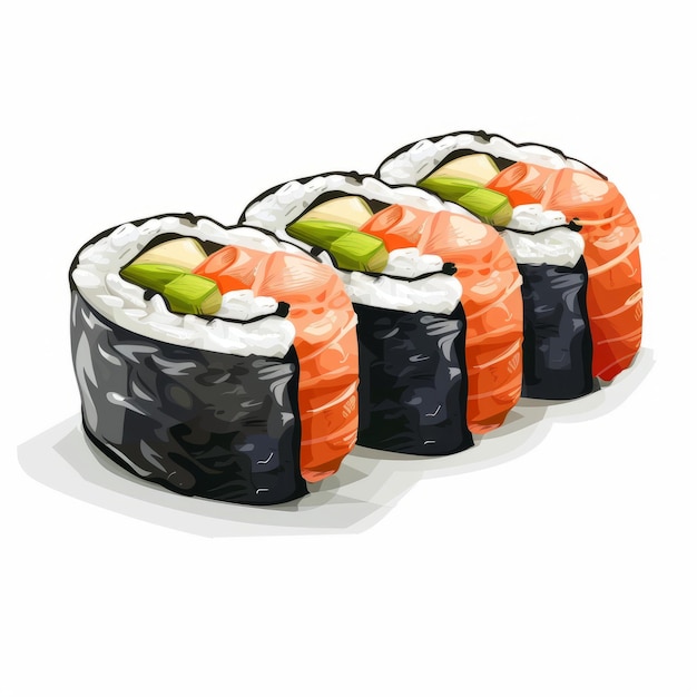 Sushi isolato su sfondo bianco