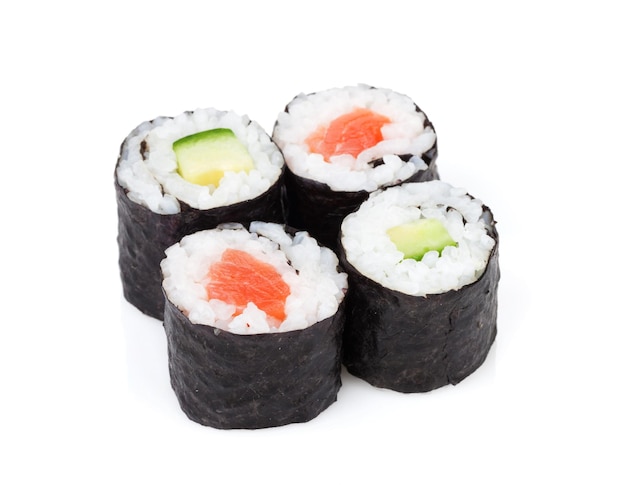 Sushi maki set con salmone e cetriolo