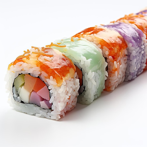 Sushi multicolore dalle linee precise e dalla massa elastica