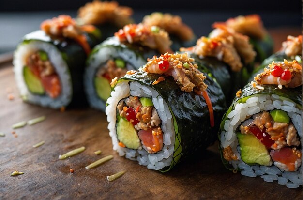 Sushi Rolls con granchio a guscio morbido fritto