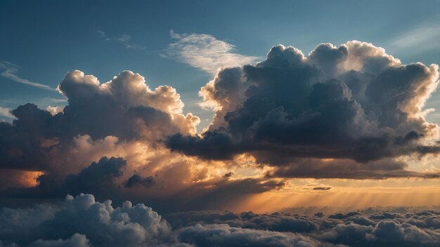 Sussurri del cielo Cerca un ambiente sereno dove le nuvole galleggiano dolcemente sul cielo Concentrati su t