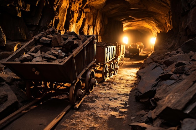 Sussurri del passato Inquietante miniera abbandonata con operazioni Ombre di dimenticate