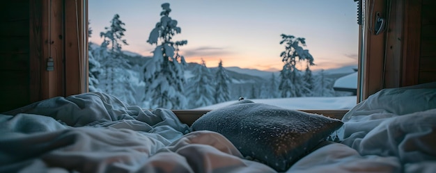 Svegliarsi con una vista coperta di neve