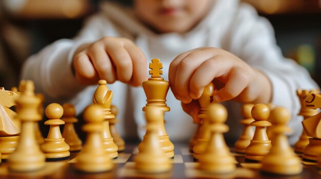 Svelando la loro brillantezza strategica, padre e figlio si legano agli scacchi sulla maestosa costa del mare.
