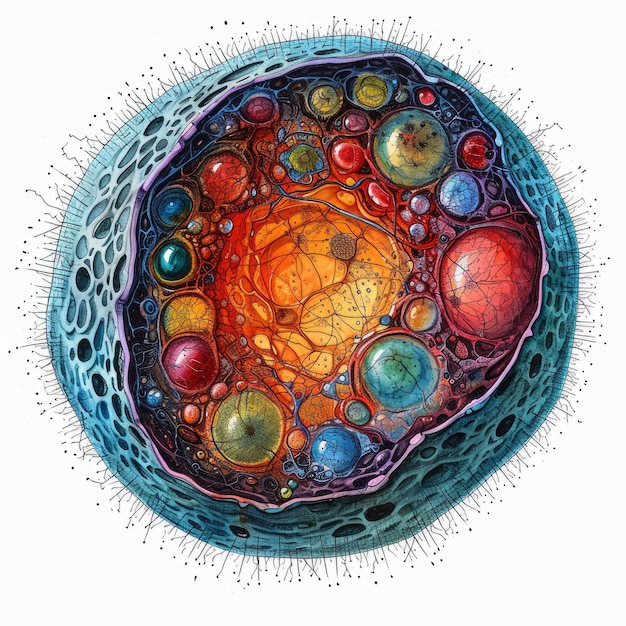 Svelando le complessità della struttura della cellula umana un viaggio nel regno microscopico delle membrane organellari e del materiale genetico decifrando il complesso disegno della vita