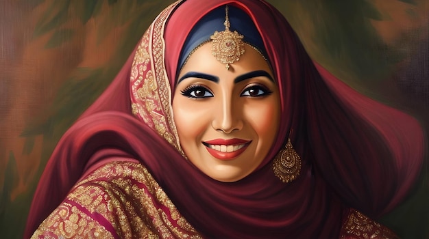 Svelare l'incantevole bellezza Il timido sorriso della donna araba