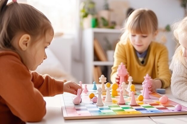 Sviluppare le abilità che le bambine imparano giocando a un gioco da tavolo