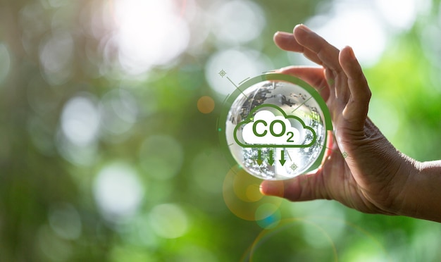 Sviluppo di concetti sostenibili di CO2 e riduzione delle emissioni di CO2 e dell'impronta di carbonio per limitare il riscaldamento globale e il cambiamento climatico gestione ambientale sostenibile Serra da energia rinnovabile
