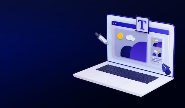 Sviluppo web design. Concetto di lavoro freelance. Processo creativo