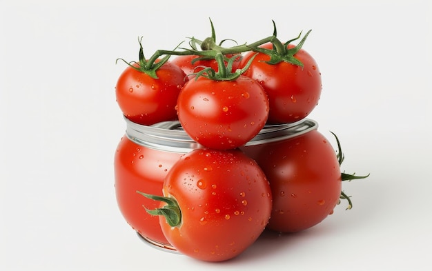 Svoltare il sapore con la salsa di pomodoro in lattina su uno sfondo bianco