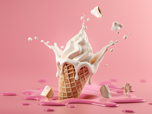 Sweet Cherry Heart Splash in Creamy Milkshake Fantasy (Fantasia del frullato di crema)