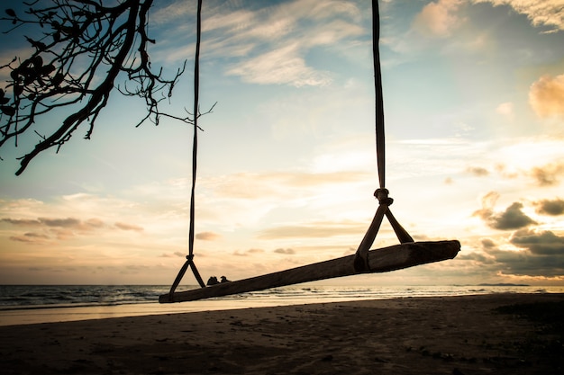 Swing on a tropical beach