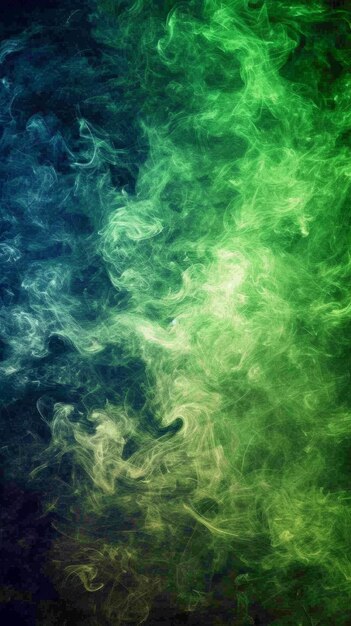 Swirls fumosi smeraldo Un astratto dinamico di fumo verde vorticoso