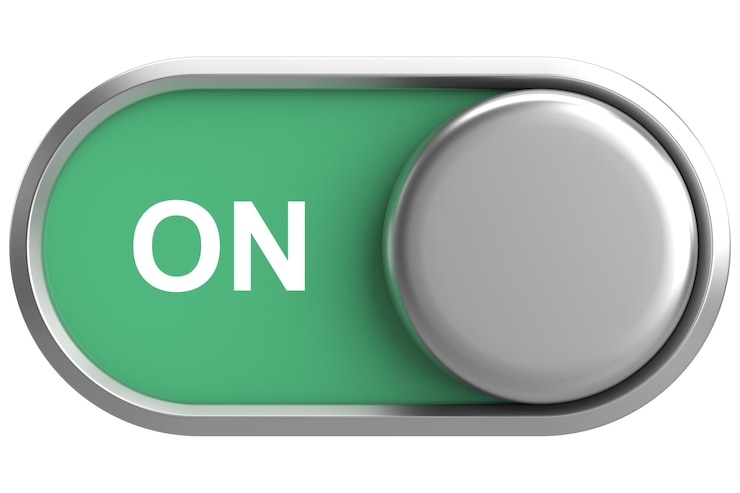 Photo switch on turn on 3d illustration