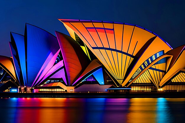 Sydney Opera House Immagina di vedere diversi colori che illuminano Sydney Australia