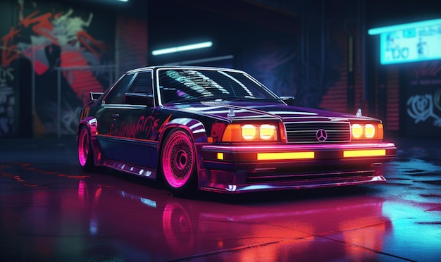 SynthWave Cars degli anni '80 e Chill LoFi Art Beats