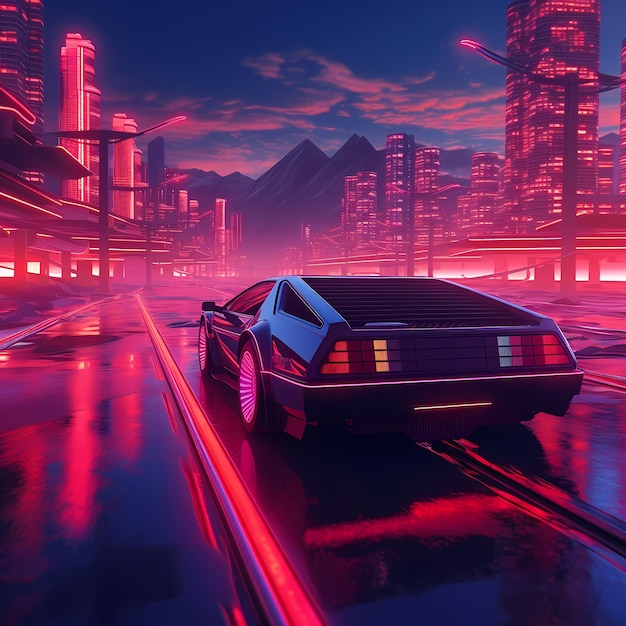 synthwave di colori al neon