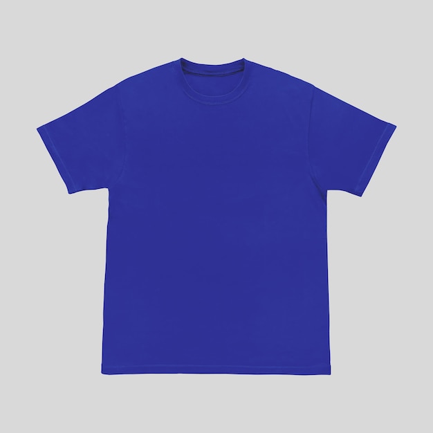 T-shirt bianca modello blu vista anteriore e posteriore modello a maniche corte