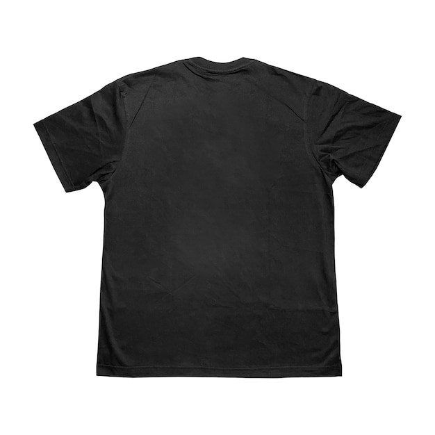 T-shirt bianca modello nero vista anteriore e posteriore su sfondo pulito modello a maniche corte