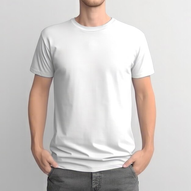 T-shirt bianca per uomini Mockup