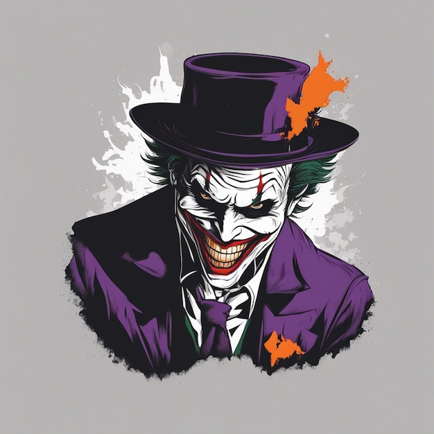 T-shirt con design Joker pronto per la stampa