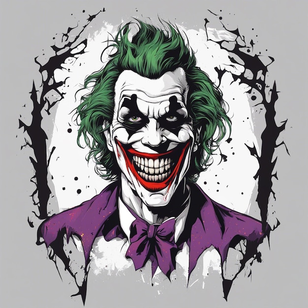 T-shirt con design Joker pronto per la stampa