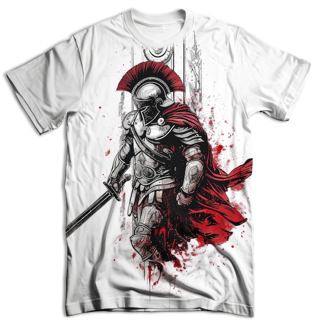 T-shirt design gladiatore cool 8k ultraHD dettaglio vectoriale carta da parati