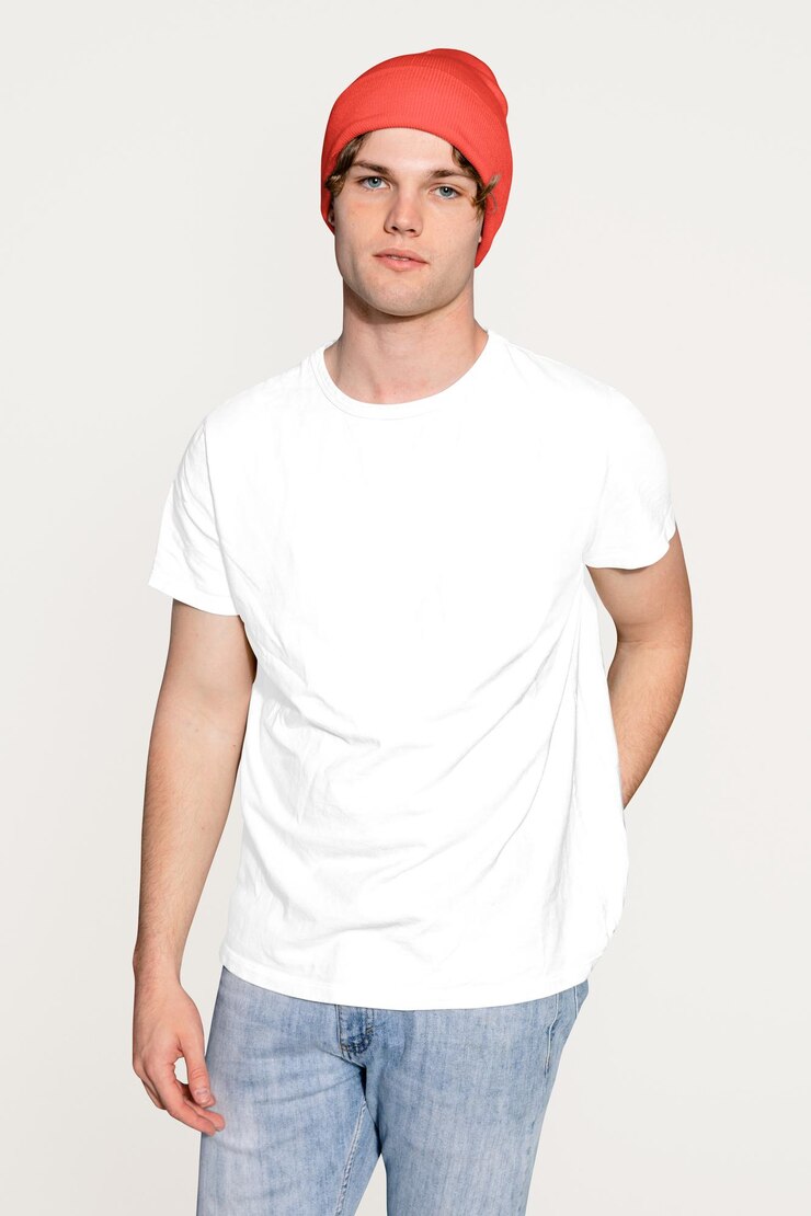 Foto t-shirt maschile modello png disegno trasparente